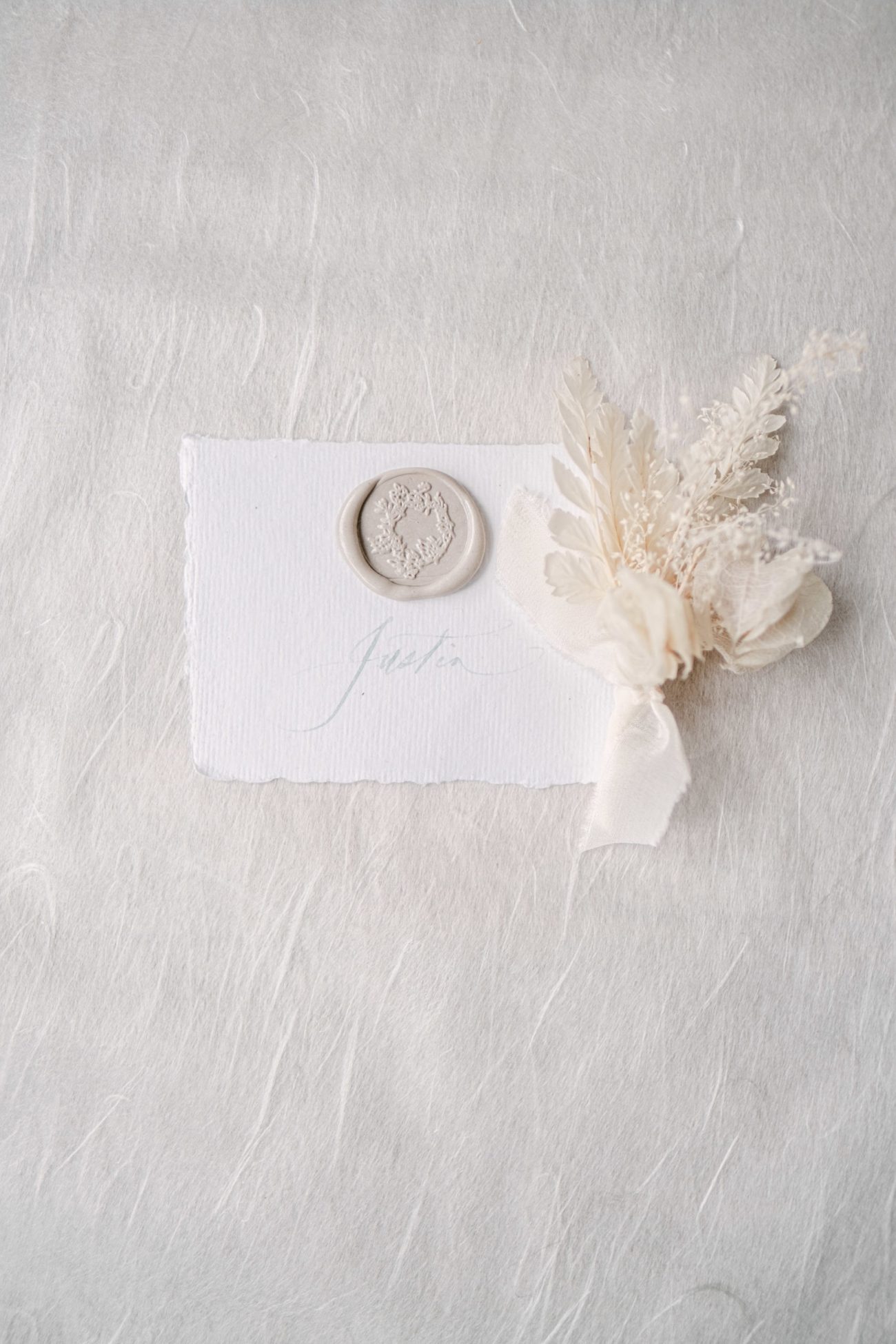 nude wax seals place card