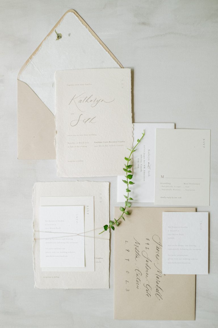 Wabi Sabi Japandi Neutral tone Modern Wedding invitation