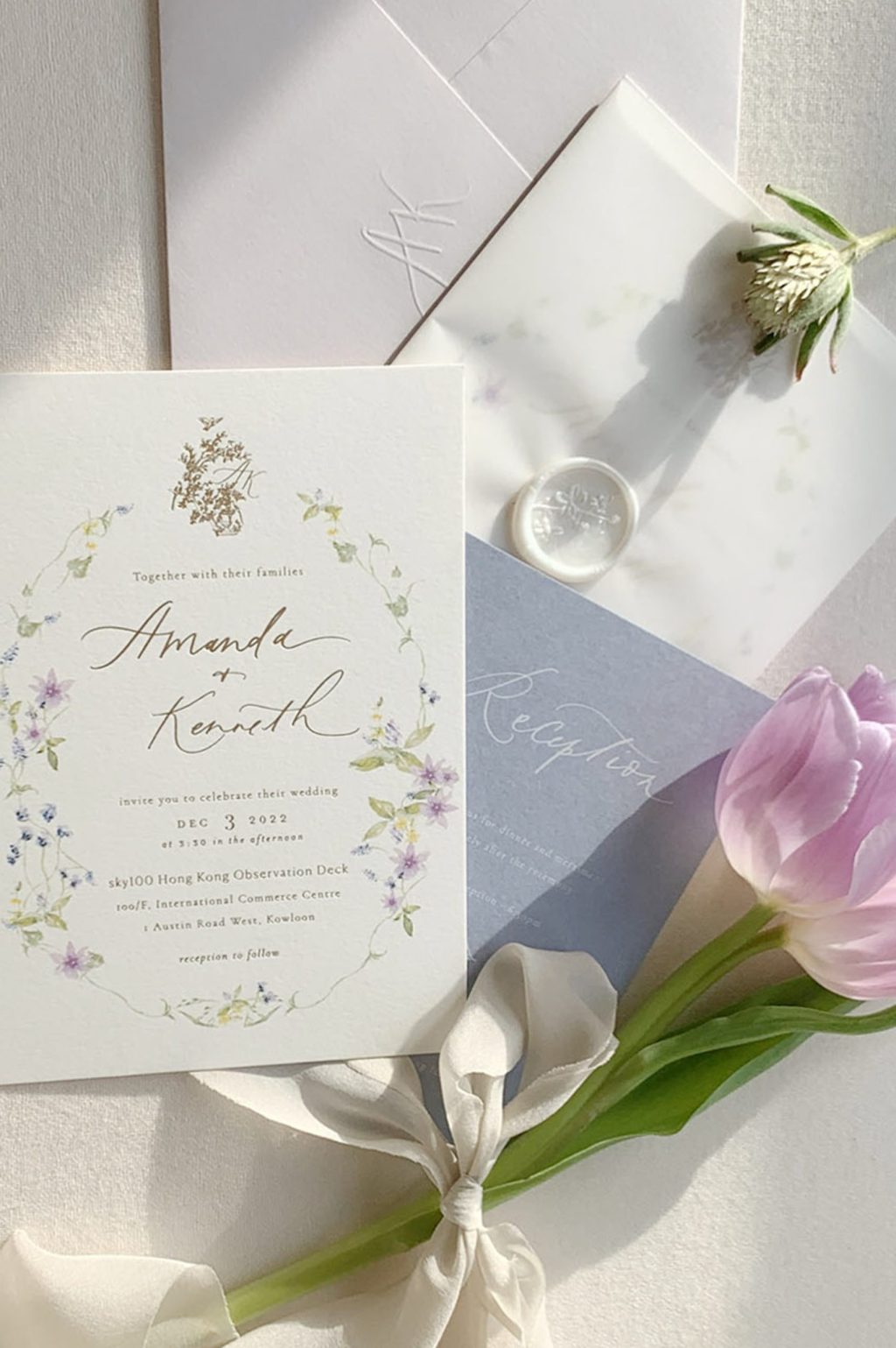 05 Lilac Florals Invitation