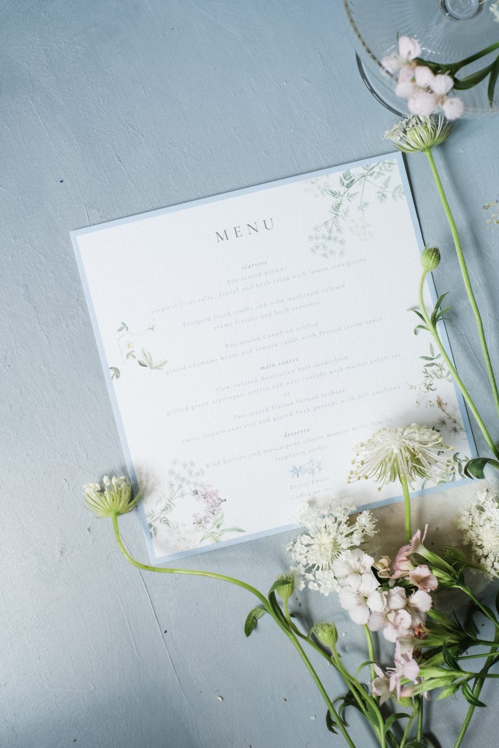 Square Wedding Menu