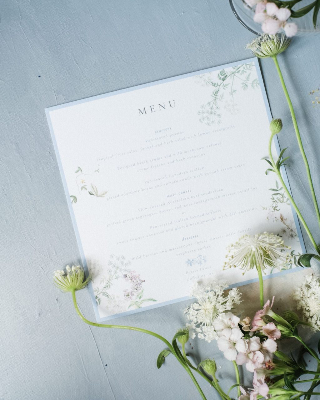 Square Wedding Menu