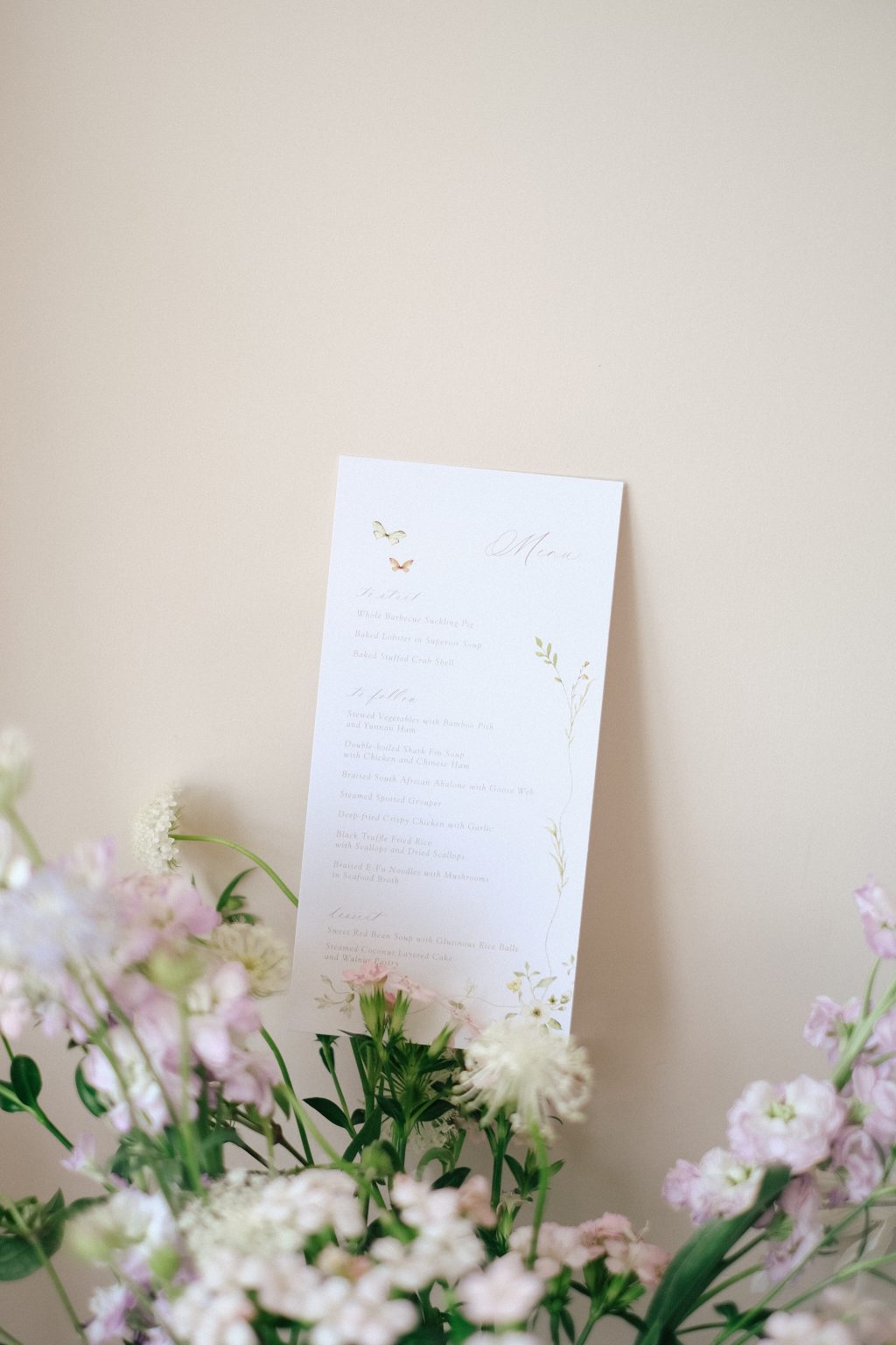 Long Card Wedding Menu