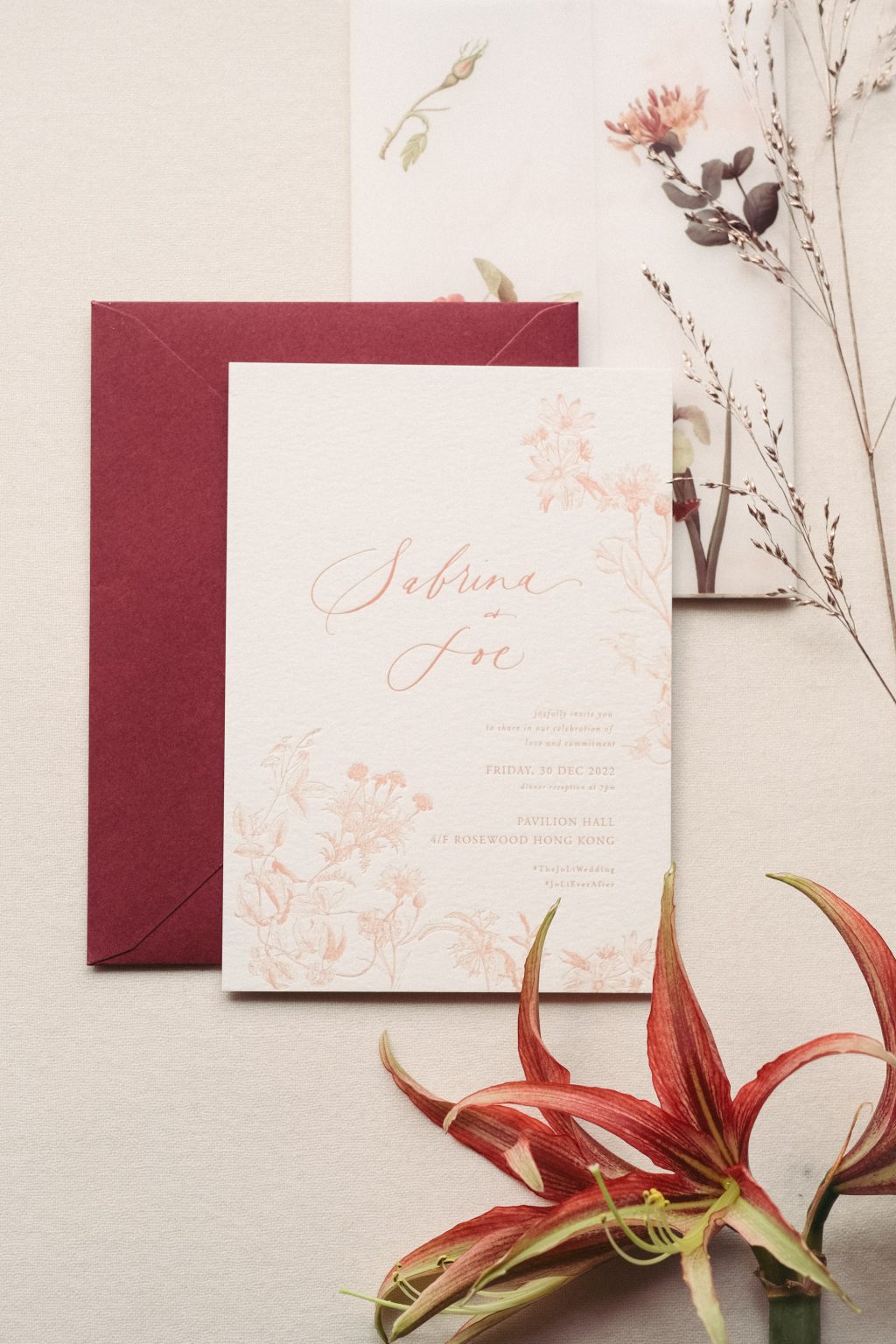 02 Letterpress Floral Invitation
